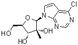 4-Chloro-7-(2-C-methyl-beta-D-ribofuranosyl)-7H-pyrrolo[2,3-d]pyrimidine molecular structure (CAS 443642-33-9)