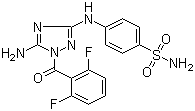 结构式 CAS# 443797-96-4, 4-[[5-氨基-1-(2,6-二氟苯甲酰基)-1H-1,2,4-三唑-3-基]氨基]苯磺酰胺