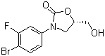 structure of CAS# 444335-16-4, (5R)-3-(4-Bromo-3-fluorophenyl)-5-hydroxymethyloxazolidin-2-one