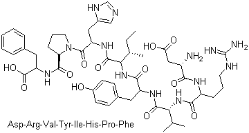 结构式 CAS# 4474-91-3, 血管紧张素 II