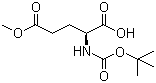结构式 CAS# 45214-91-3, N-叔丁氧羰基-L-谷氨酸 5-甲酯