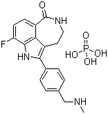 结构式 CAS# 459868-92-9, AG 014699; 8-氟-1,3,4,5-四氢-2-[4-[(甲基氨基)甲基]苯基]-6H-吡咯并[4,3,2-ef][2]苯并氮杂卓-6-酮磷酸盐