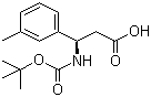 structure of CAS# 464930-76-5, Boc-3-Methyl-L-beta-phenylalanine;Boc-(R)-3-Amino-3-(3-methylphenyl)propionic acid