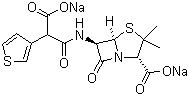 Ticarcillin disodium salt molecular structure (CAS 4697-14-7)