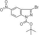 结构式 CAS# 473416-22-7, 3-溴-5-硝基-1H-吲唑-1-羧酸叔丁酯