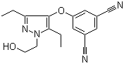 结构式 CAS# 473921-12-9, 3-氰基-5-[[3,5-二乙基-1-(2-羟基乙基)-1H-吡唑-4-基]氧基]苯腈