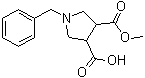 结构式 CAS# 474317-64-1, 1-苄基-3,4-吡咯烷二甲酸单甲酯
