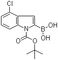 structure of CAS# 475102-11-5, 1-Boc-4-chloroindole-2-boronic acid