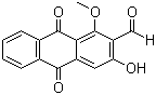 structure of CAS# 477-84-9, Damnacanthal;3-Hydroxy-1-methoxy-2-anthraquinonecarboxaldehyde