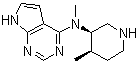 structure of CAS# 477600-74-1, N-Methyl-N-((3R,4R)-4-methylpiperidin-3-yl)-7H-pyrrolo[2,3-d]pyrimidin-4-amine