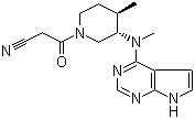 structure of CAS# 477600-75-2, CP 690550;3-((3R,4R)-4-Methyl-3-(methyl(7H-pyrrolo[2,3-d]pyrimidin-4-yl)amino)piperidin-1-yl)-3-oxopropanenitrile