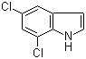 结构式 CAS# 4792-72-7, 5,7-二氯吲哚