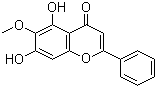 structure of CAS# 480-11-5, Oroxylin A;Oroxylin; 5,7-Dihydroxy-6-methoxyflavone; 6-Methoxybaicalein; Baicalein 6-methyl ether