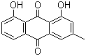 结构式 CAS# 481-74-3, 大黄酚; 1,8-二羟基-3-甲基蒽醌