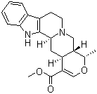 structure of CAS# 483-04-5, Raubasine;Ajmalicine; (19alpha)-16,17-Didehydro-19-methyloxayohimban-16-carboxylic acid methyl ester