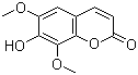 结构式 CAS# 486-21-5, 异嗪皮啶; 异秦皮定; 异榛皮定; 7-羟基-6,8-二甲氧基苯并吡喃-2-酮