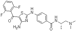 4-[[4-氨基-5-(2,6-二氟苯甲酰)-2-噻唑基]氨基]-N-[(1S)-2-(二甲基氨基)-1-甲基乙基]苯甲酰胺分子结构 (CAS 486414-36-2)