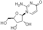 结构式 CAS# 489-59-8, 2-氨基-1-beta-D-呋喃核糖基-4(1H)-嘧啶酮