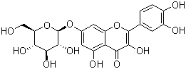 槲皮素-7-葡萄糖苷分子结构 (CAS 491-50-9)