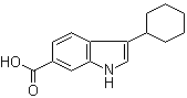 structure of CAS# 494799-17-6, 3-Cyclohexyl-6-indolecarboxylic acid;3-Cyclohexyl-1H-indole-6-carboxylic acid