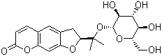 structure of CAS# 495-31-8, Nodakenin;(2R)-2-[2-[(2S,3R,4S,5S,6R)-3,4,5-Trihydroxy-6-(hydroxymethyl)oxan-2-yl]oxypropan-2-yl]-2,3-dihydrofuro[3,2-g]chromen-7-one
