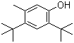 structure of CAS# 497-39-2, 4,6-Di-tert-butyl-3-methylphenol;4,6-Di-tert-butyl-m-cresol; 4,6-Di-tert-butyl-m-cresol; 4,6-Di-tert-butyl-3-methylphenol; 2,4-Di-tert-butyl-5-hydroxytoluene; 2,4-Di-tert-butyl-5-methylphenol; 2,4-Bis(1,1-dimethylethyl)-5-methylphenol; 2,4-Bis-(1,1-dimethylethyl)-5-methylphenol