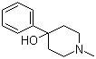 structure of CAS# 4972-68-3, 1-Methyl-4-phenylpiperidin-4-ol;1-Methyl-4-hydroxy-4-phenylpiperidine