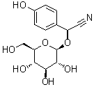 structure of CAS# 499-20-7, (alphaS)-alpha-(beta-D-Glucopyranosyloxy)-4-hydroxybenzeneacetonitrile;(S)-alpha-Cyano-p-hydroxybenzyl glucoside