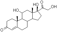 structure of CAS# 50-23-7, Hydrocortisone;Cortisol; 11-beta,17-alpha,21-trihydroxypregn-4-ene-3,20-dione; Hydrocortisone Base