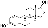 structure of CAS# 50-28-2, Estradiol;1,3,5-Estratriene-3,17beta-diol; 17beta-Estradiol; 3,17beta-Dihydroxy-1,3,5(10)-estratriene; Dihydrofolliculin