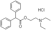 结构式 CAS# 50-42-0, 盐酸阿地芬宁; 盐酸阿地芬尼; 二苯乙酸 2-(二乙基氨基)乙基酯盐酸盐