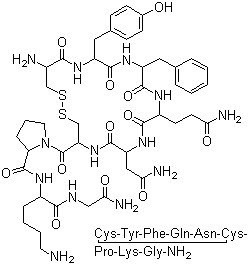 结构式 CAS# 50-57-7, 赖氨加压素
