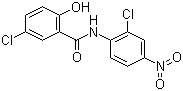 structure of CAS# 50-65-7, Niclosamide;Bayluscid; 2',5-Dichloro-4'-nitrosalicylanilide; 2-Hydroxy-5-chloro-N-(2-chloro-4-nitrophenyl)benzamide; 5-Chloro-2'-chloro-4'-nitrosalicylanilide; 5-Chloro-N-(2-chloro-4-nitrophenyl)salicylamide