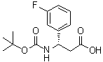 结构式 CAS# 500770-72-9, (betaS)-beta-[[叔丁氧羰基]氨基]-3-氟苯丙酸