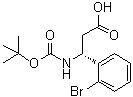 结构式 CAS# 500789-07-1, (betaR)-2-溴-beta-[[叔丁氧羰基]氨基]苯丙酸