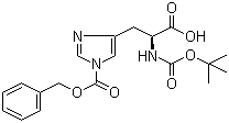 structure of CAS# 50305-43-6, N-Boc-N'-Cbz-L-histidine;Boc-His(Z)-OH