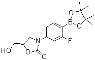 结构式 CAS# 504438-22-6, (5R)-3-[3-氟-4-(4,4,5,5-四甲基-1,3,2-二氧杂环戊硼烷-2-基)苯基]-5-(羟基甲基)-2-恶唑烷酮