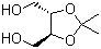 结构式 CAS# 50622-09-8, (+)-2,3-O-亚异丙基-L-苏力糖醇; (4S,5S)-2,2-二甲基-1,3-二氧戊环-4,5-二甲醇