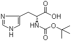 结构式 CAS# 50654-94-9, N-叔丁氧羰基-D-组氨酸