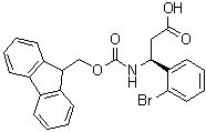 structure of CAS# 507472-17-5, (betaS)-2-Bromo-beta-[[(9H-fluoren-9-ylmethoxy)carbonyl]amino]benzenepropanoic acid