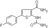 structure of CAS# 507475-17-4, TPCA-1;IKK-2 Inhibitor IV; 5-(4-Fluorophenyl)-2-ureidothiophene-3-carboxamide