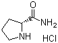 structure of CAS# 50894-62-7, (2R)-2-Pyrrolidinecarboxamide monohydrochloride;D-Prolinamide monohydrochloride