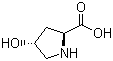 structure of CAS# 51-35-4, L-Hydroxyproline;trans-4-Hydroxy-L-proline; (2S,4R)-(-)-4-Hydroxy-2-pyrrolinecarboxylic acid
