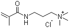 结构式 CAS# 51410-72-1, [3-(甲基丙烯酰氨基)丙基]三甲基氯化铵; N,N,N-三甲基-3-(2-甲基烯丙酰氨基)-1-氯化丙铵