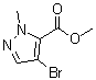 structure of CAS# 514816-42-3, 4-Bromo-2-methyl-2H-pyrazole-3-carboxylic acid methyl ester;Methyl 4-bromo-1-methyl-1H-pyrazole-5-carboxylate