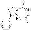 结构式 CAS# 51649-69-5, 5-(乙酰氨基)-1-苯基-1H-吡唑-4-甲酸