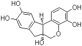 structure of CAS# 517-28-2, Hematoxylin;7,11b-Dihydrobenz[b]indeno[1,2-d]pyran-3,4,6a,9,10(6H)-pentol; C.I.75290; Natural Black 1