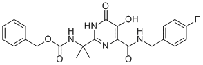 structure of CAS# 519028-33-2, Benzyl (2-(4-((4-fluorobenzyl)carbamoyl)-5-hydroxy-6-oxo-1,6-dihydropyrimidin-2-yl)propan-2-yl)carbamate