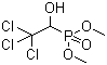 structure of CAS# 52-68-6, Trichlorfon;Dipterex; Chlorophos; DEP; Metriphonate; O,O-Dimethyl-2,2,2-trichloro-1-hydroxy-ethyl-phosphonate ester