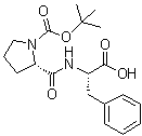 结构式 CAS# 52071-65-5, 1-[叔丁氧羰基]-L-脯氨酰-L-苯丙氨酸